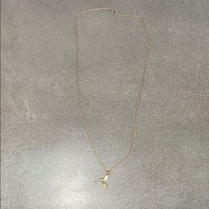 12K gold necklace with hummingbird
